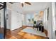 Bright bedroom boasts hardwood floors, stylish décor, and a chic reading nook for relaxation at 1650 22Nd N Ave, St Petersburg, FL 33713