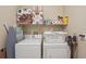 Functional laundry room featuring a washer, dryer, and ample storage space at 2032 Inverness Greens Dr # 76, Sun City Center, FL 33573