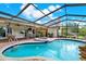 Beautiful screened pool with a connecting jacuzzi and outdoor seating area, perfect for entertaining friends and Gathering at 2806 Fairway View Dr, Valrico, FL 33596