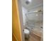 Clean bathroom featuring a tiled shower with a clear glass door and modern fixtures at 3007 Wainwright Ct, New Port Richey, FL 34655