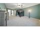 Bedroom featuring a bunkbed, carpet, and a ceiling fan at 33075 Kateland Dr, Wesley Chapel, FL 33545