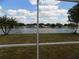 Picture perfect view of a tranquil lake from the backyard through the screened in porch at 3512 Osprey Cove Dr, Riverview, FL 33578