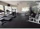 Well-lit community gym with multiple treadmills, elliptical machines, weight machines, and mirrored walls at 3512 Osprey Cove Dr, Riverview, FL 33578