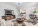 Open-concept living room seamlessly flowing into the kitchen and dining area, perfect for entertaining at 36414 Well Hill Way, Zephyrhills, FL 33541