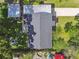 This aerial view showcases the home's roof, backyard, and surrounding landscaping at 4009 S Renellie Dr, Tampa, FL 33611