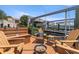 Relaxing dockside area featuring comfortable seating and a fire pit, ideal for enjoying waterfront views at 4214 Harbor House Dr, Tampa, FL 33615
