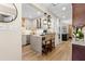 Bright kitchen with a modern island, stylish pendant lights, and an open layout at 4214 Harbor House Dr, Tampa, FL 33615