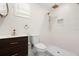 Updated bathroom featuring modern fixtures, stylish vanity, and walk-in shower at 4414 W Oklahoma Ave, Tampa, FL 33616