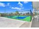 Outdoor pickleball courts with vibrant blue and green surfaces, ready for play at 4904 Winged Foot Ave, Sarasota, FL 34234
