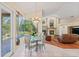 Light-filled dining area with screened patio and backyard pool views at 4959 Felecity Way, Palm Harbor, FL 34685
