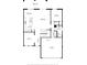 First floor plan of the house with the kitchen, living room, office and garage at 8747 Flourish Dr, Land O Lakes, FL 34637