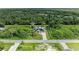 Aerial view of home surrounded by lush greenery and mature trees at 1857 N San Mateo Dr, North Port, FL 34288
