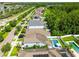 Aerial view of a residential street with well-maintained homes, lush landscaping, and community pools at 11307 Quiet Forest Dr, Tampa, FL 33635