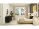 Stylish bedroom featuring a wooden bed frame, modern furniture, and neutral tones at 11546 Flourish Dr, Land O Lakes, FL 34637