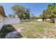 Spacious fenced backyard with shed, offering potential for gardening and outdoor activities at 201 Westwood N Ter, St Petersburg, FL 33710