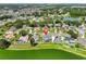 Extensive aerial view of the neighborhood, lake, and home location at 2021 Elk Spring Dr, Brandon, FL 33511