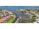Beautiful aerial view of waterfront homes with private boat docks and ocean access at 2363 Hanover Dr, Dunedin, FL 34698