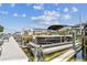 View of boats along the dock at 2363 Hanover Dr, Dunedin, FL 34698