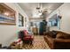 Comfortable living room featuring hardwood floors, a patterned rug, and ample seating at 2501 18Th S Ave, St Petersburg, FL 33712