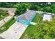 Charming turquoise home with a brick driveway, fenced yard and mature trees at 2715 Bel Aire Cir, Tampa, FL 33614