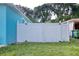 Backyard features a privacy fence, well maintained lawn and mature trees at 2715 Bel Aire Cir, Tampa, FL 33614