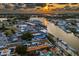 Aerial view of the neighborhood at sunset at 346 Gray Oak Dr, Tarpon Springs, FL 34689