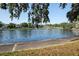A view of a waterfront with houses and a dock on the other side of the water at 346 Gray Oak Dr, Tarpon Springs, FL 34689