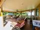 Under the covered patio you can relax in the hammock or lounge chairs at 3501 Pine Top Dr, Valrico, FL 33594