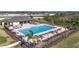 Resort-style pool and lounge area with plenty of seating for residents to enjoy at 37820 Beacon Brick Dr, Zephyrhills, FL 33540