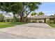 Charming home featuring a spacious driveway and carport surrounded by lush tropical landscaping at 648 Geneva Pl, Tampa, FL 33606