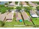 Aerial view shows houses with well-maintained yards, mature trees, and neighborhood streets at 6801 Summer Cove Dr, Riverview, FL 33578