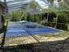 Enclosed pool with cover and surrounding vegetation at 8635 Braxton Dr, Hudson, FL 34667