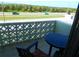 Cozy balcony with a decorative patterned railing and outdoor seating at 9 Forbes Pl # 310, Dunedin, FL 34698