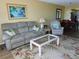 Relaxing living room space including a large comfortable couch and coffee table at 9 Forbes Pl # 310, Dunedin, FL 34698