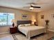 Serene main bedroom with ceiling fan, soft lighting, and neutral tones for a relaxing retreat at 100 Bluff View Dr # 115C, Belleair Bluffs, FL 33770