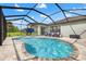 Backyard patio with a screened-in pool area featuring outdoor furniture at 11434 Leland Groves Dr, Riverview, FL 33579