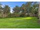 Expansive backyard with vibrant green grass and mature trees, ideal for recreation and relaxation at 131 Miramar Ne Blvd, St Petersburg, FL 33704