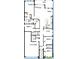 Detailed floor plan of a house layout with bedrooms, bathrooms, kitchen, lanai, and a three-car garage at 1614 Running Tide Pl, Sarasota, FL 34240