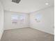 A spacious bedroom features natural lighting, neutral carpet, white walls, and bright trim at 1829 Draughton Dr, Zephyrhills, FL 33541
