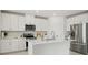 Modern kitchen features white cabinets, stainless steel appliances, and a center island with a sink at 1829 Draughton Dr, Zephyrhills, FL 33541