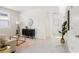 Stylish living room with a comfortable sofa, contemporary decor, and a calming color palette at 1829 Draughton Dr, Zephyrhills, FL 33541