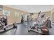 Community gym with state-of-the-art equipment, rubber flooring, and natural light at 2022 Hawks View Dr, Ruskin, FL 33570