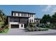 Two-story home with a modern design, featuring balconies and a landscaped front yard at 26 Harborpointe Dr, Port Richey, FL 34668