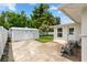 Backyard featuring a shed, small patio set, and partial fencing, offering a private outdoor space at 3839 18Th N Ave, St Petersburg, FL 33713