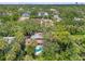 Overhead aerial view of backyard pool and landscaping at 817 S West Shore Blvd, Tampa, FL 33609