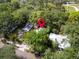 Aerial view of charming neighborhood, mature trees, and cozy homes from above at 844 10Th S Ave, St Petersburg, FL 33701