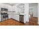 Modern kitchen featuring stainless steel appliances and granite countertops at 9418 W Park Village Dr # 105, Tampa, FL 33626