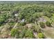 Lush aerial view of the property showcasing the home nestled among mature trees and greenery at 10614 Hudson Ave, Hudson, FL 34669