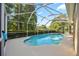 View of the screened-in pool and patio area at 10751 Tavistock Dr, Tampa, FL 33626