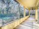Screened patio with fan overlooking a serene wooded backyard at 11620 Eastern Star Ct, New Port Richey, FL 34654